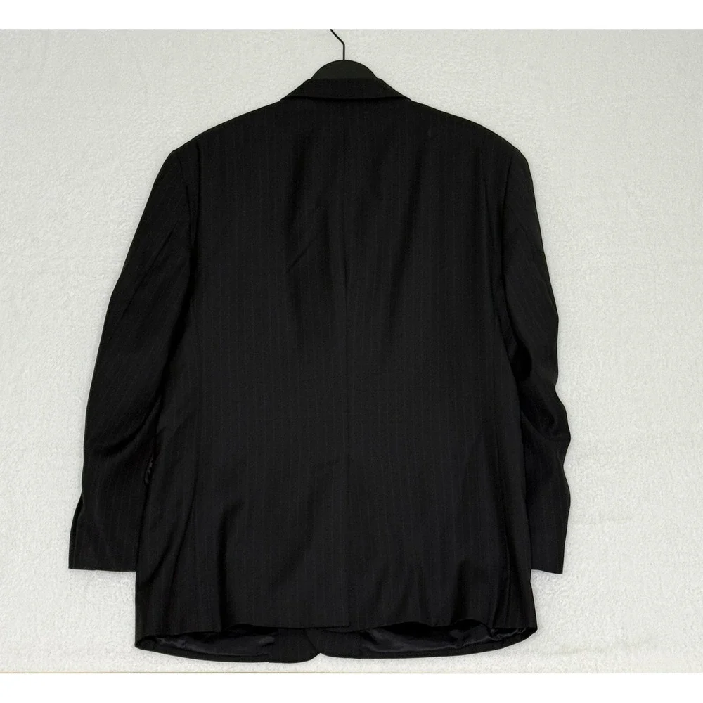 Jos. A.‎ Bank Mens 44R Black 100% Wool Blazer Striped